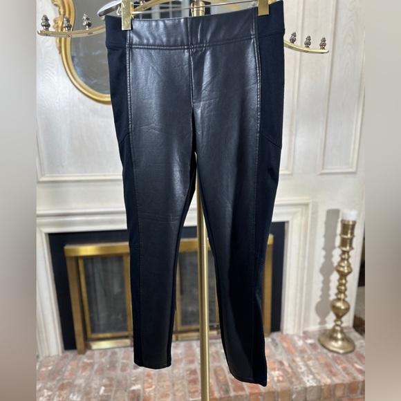 LOFT Outlet Lounge Faux Leather Front Leggings Pants Black Size M - Picture 1 of 5